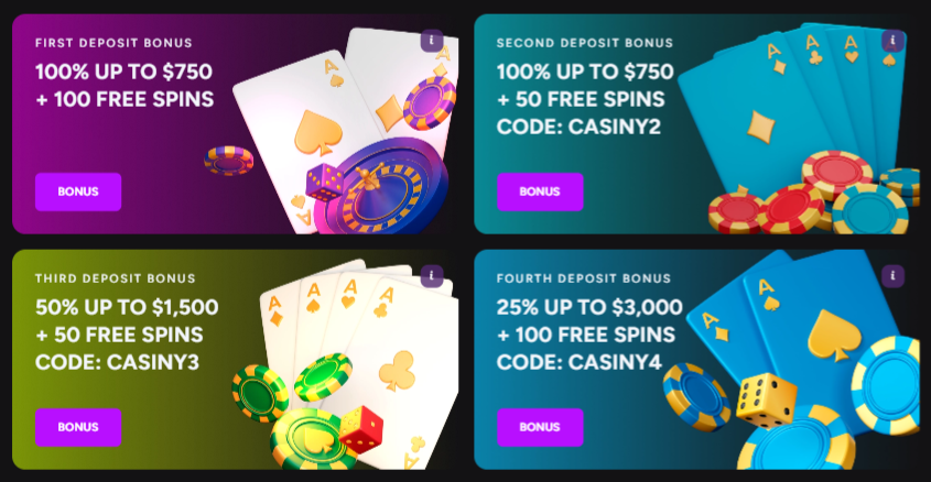 Welcome Bonus at Casiny Casino